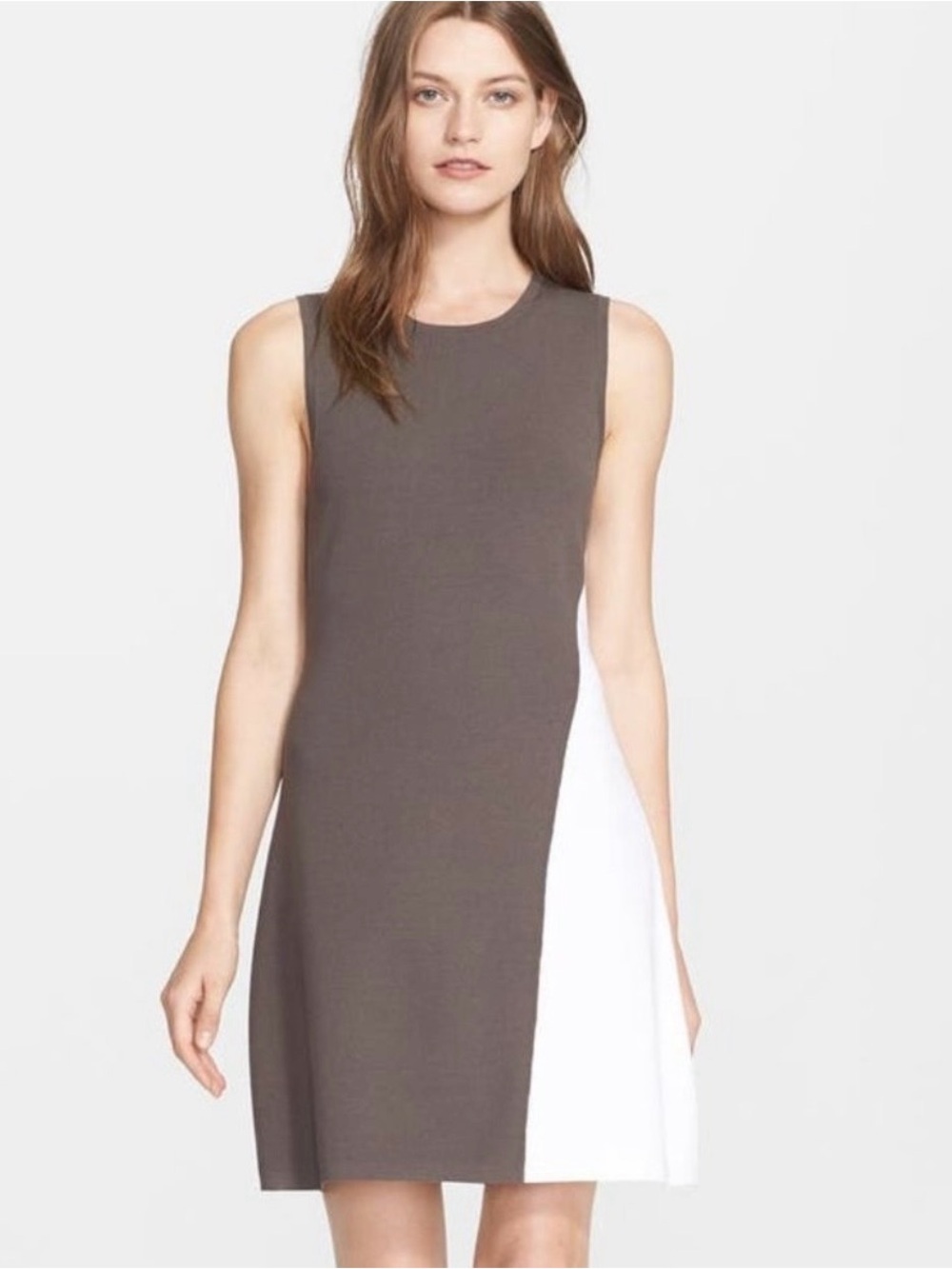 Theory Branteen Prosecco Knit A-Line Dress Colorblock Sleeveless Size P/ TP